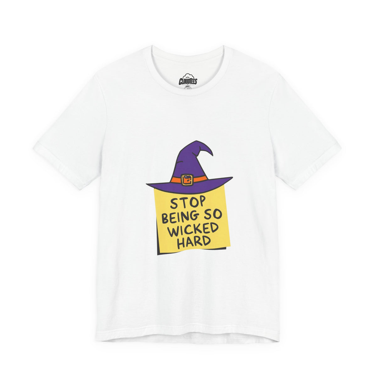 Witchy Vibes Halloween T-Shirt | Purple Witch Hat Cute Spooky Tee