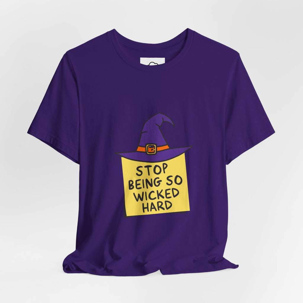 Witchy Vibes Halloween T-Shirt | Purple Witch Hat Cute Spooky Tee
