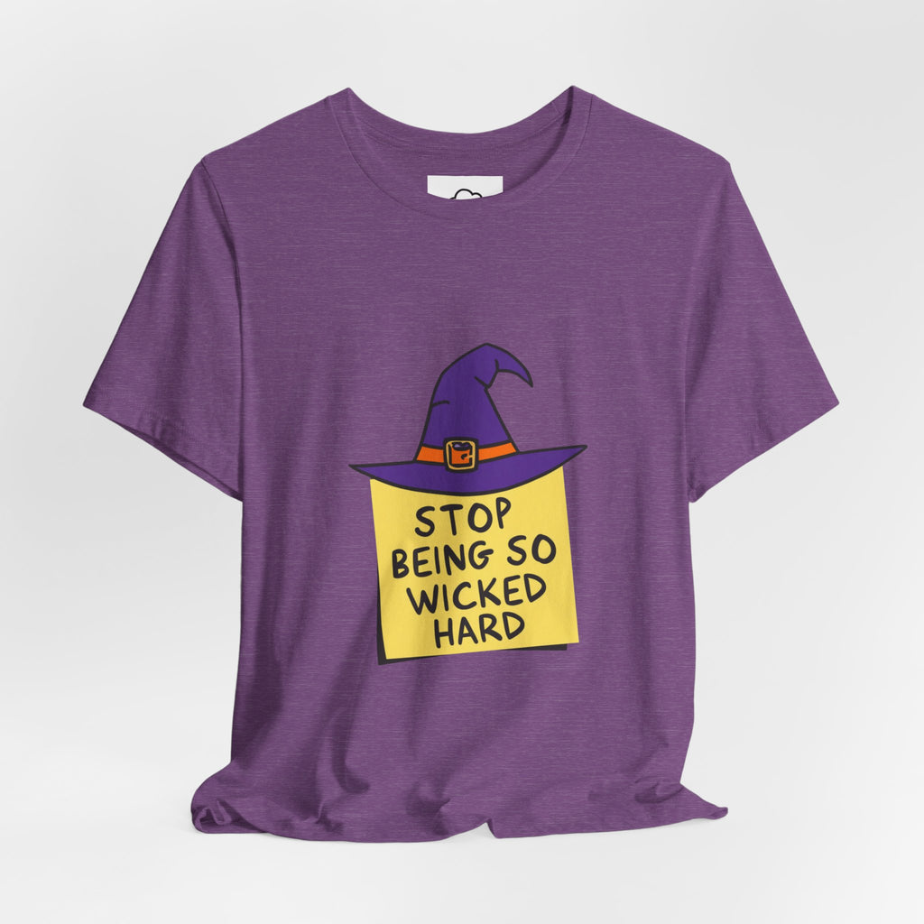 Witchy Vibes Halloween T-Shirt | Purple Witch Hat Cute Spooky Tee