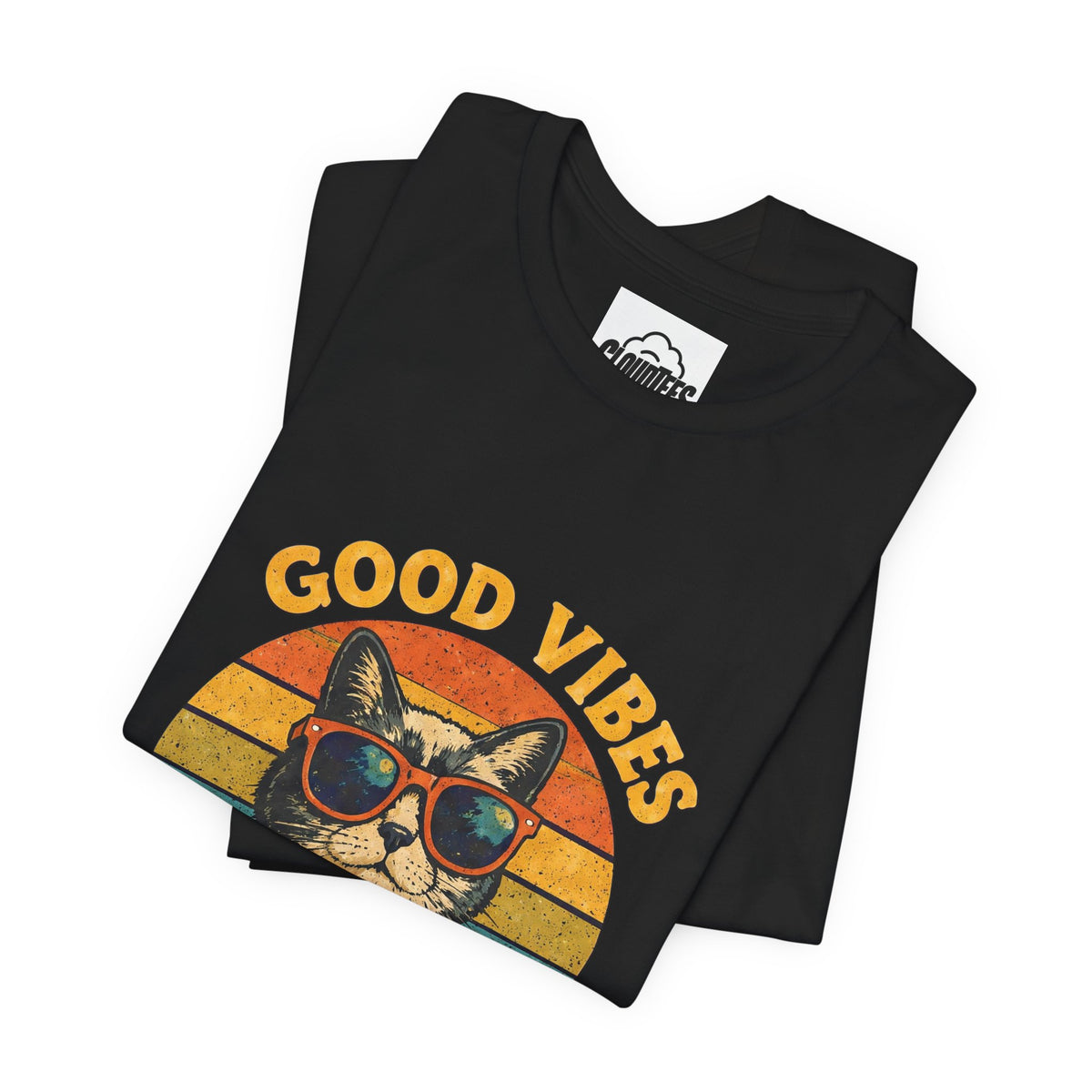 Good Vibes Only Cat Graphic Tee