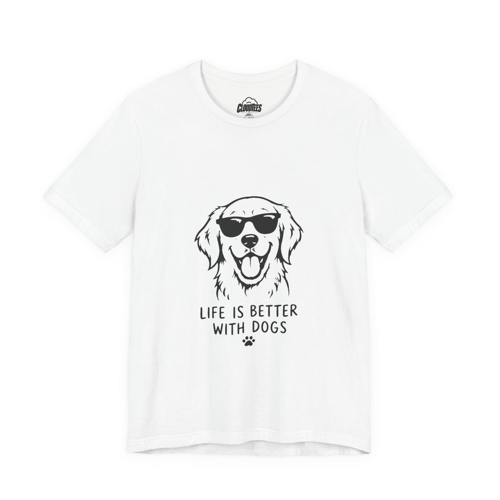 Life Is Better with Dogs Golden Retriever Graphic T-Shirt