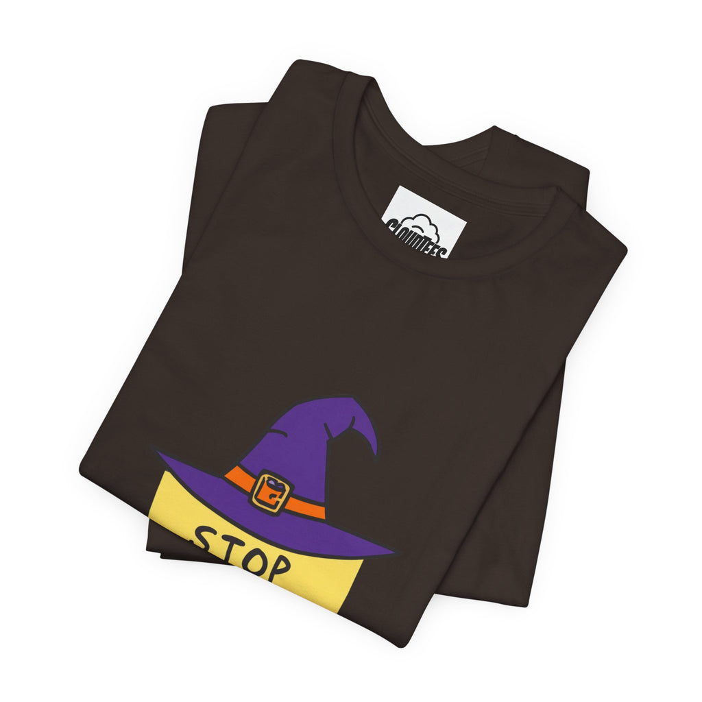 Witchy Vibes Halloween T-Shirt | Purple Witch Hat Cute Spooky Tee