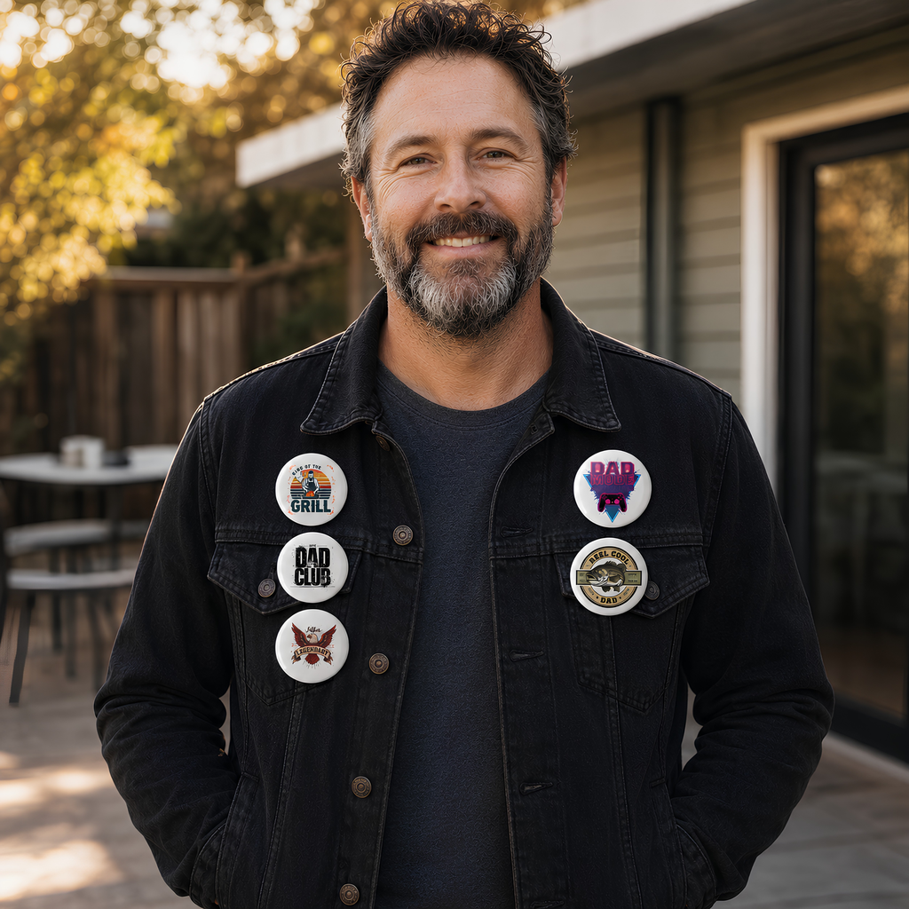 Father’s Day Pin Button Set (5-Pack) – Funny & Meaningful Dad Gift Badge Collection