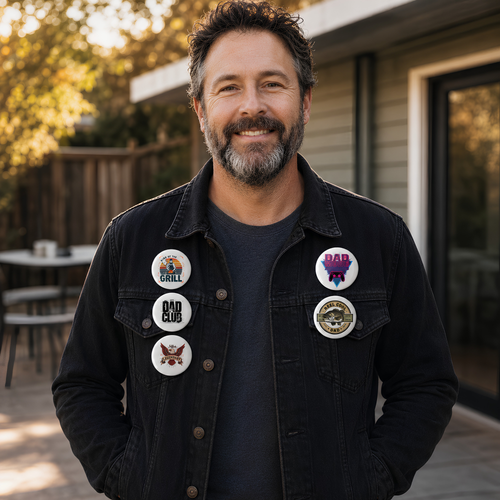 Father’s Day Pin Button Set (5-Pack) – Funny & Meaningful Dad Gift Badge Collection