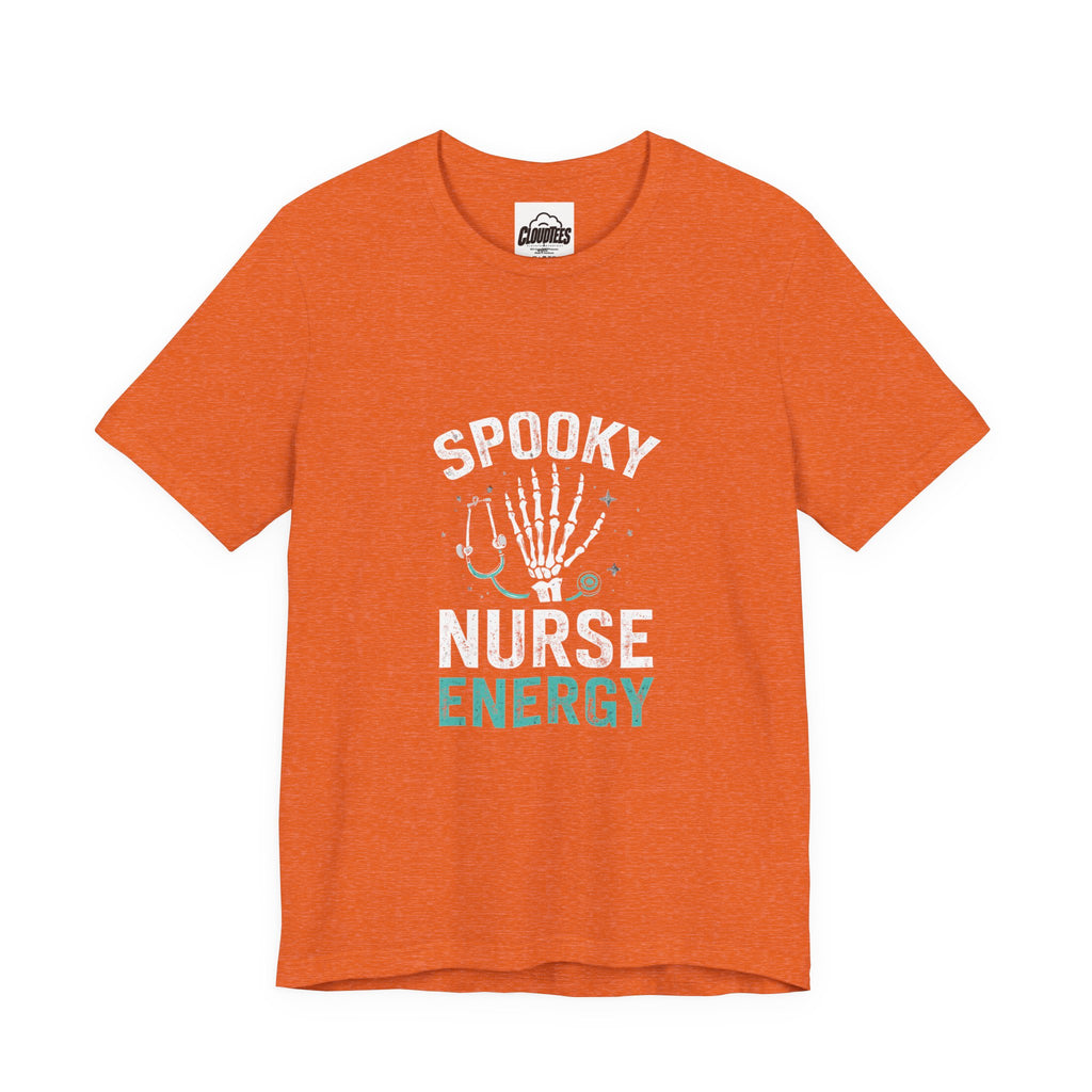 Spooky Nurse Halloween T-Shirt | Orange Halloween Medical Tee