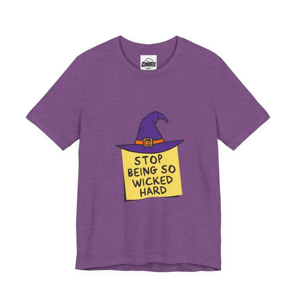Witchy Vibes Halloween T-Shirt | Purple Witch Hat Cute Spooky Tee
