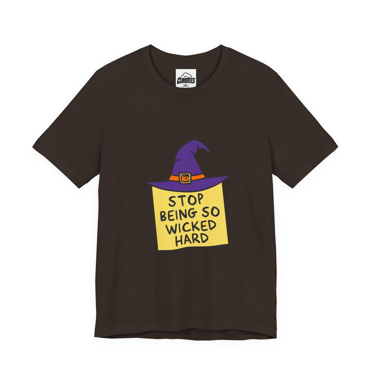 Witchy Vibes Halloween T-Shirt | Purple Witch Hat Cute Spooky Tee