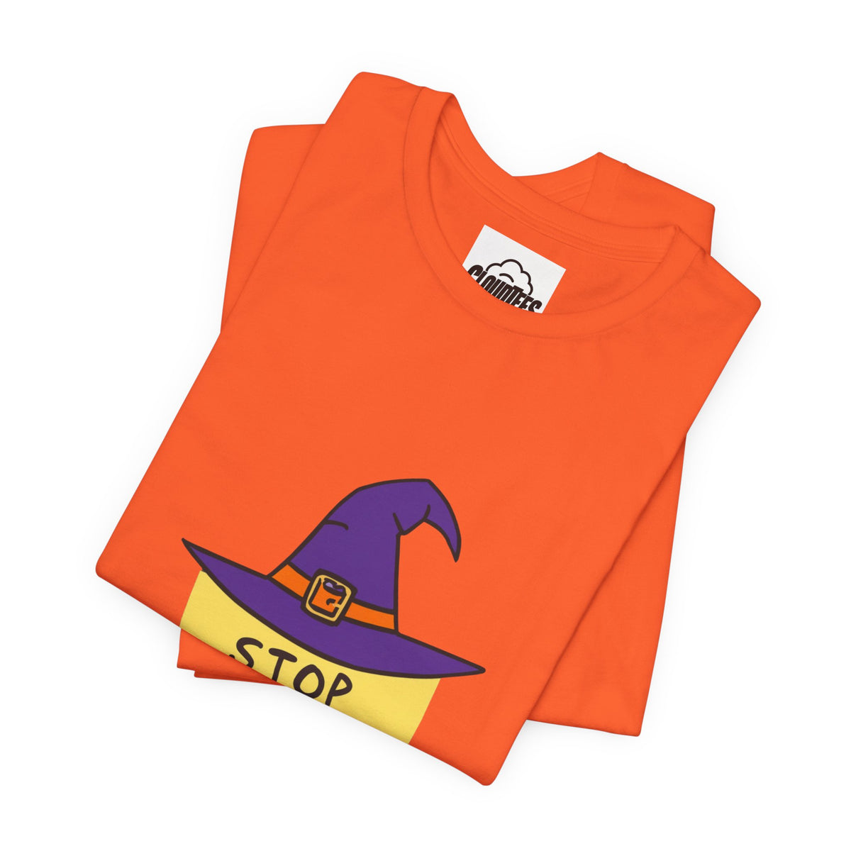 Witchy Vibes Halloween T-Shirt | Purple Witch Hat Cute Spooky Tee