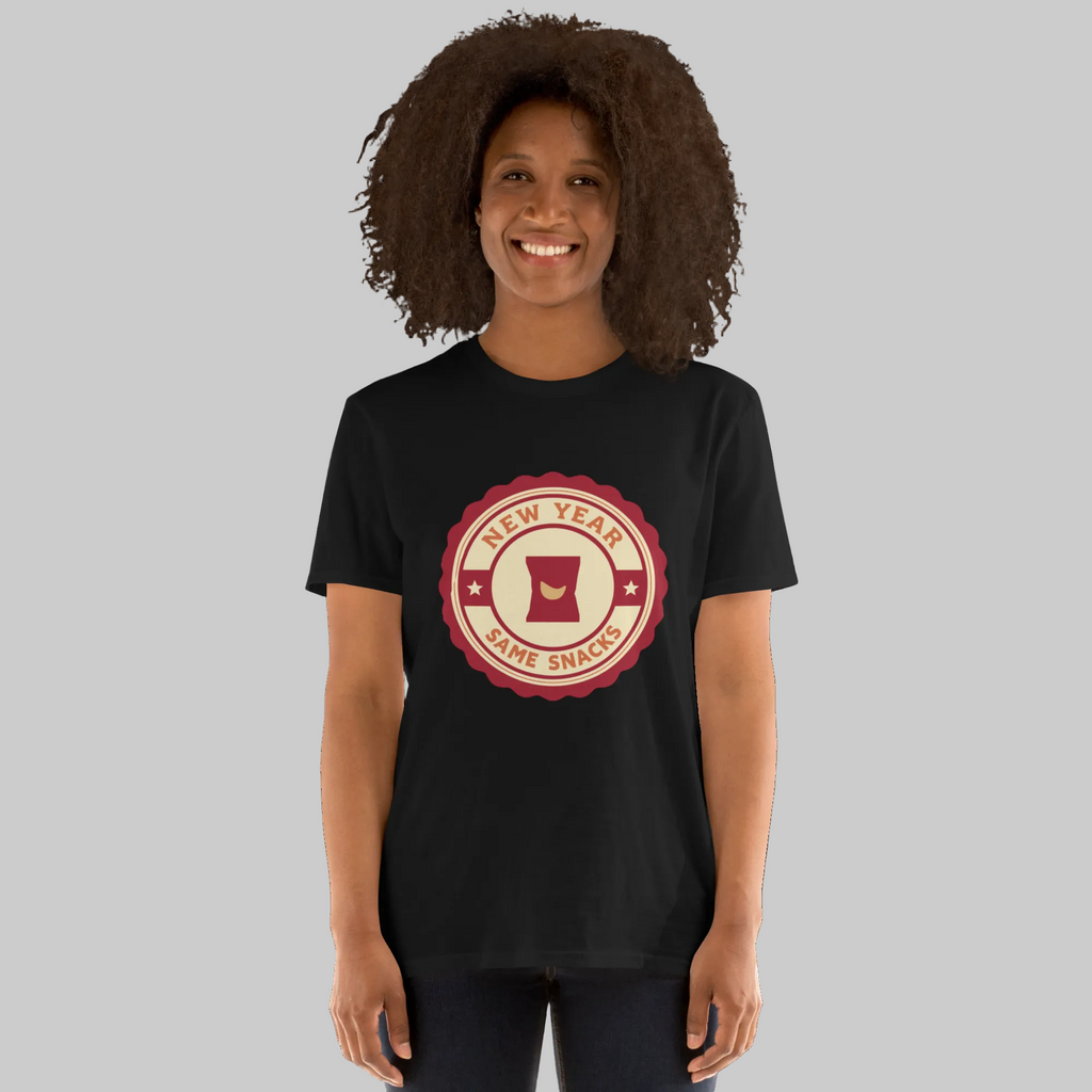 "New Year, Same Snacks" Funny School Shirt