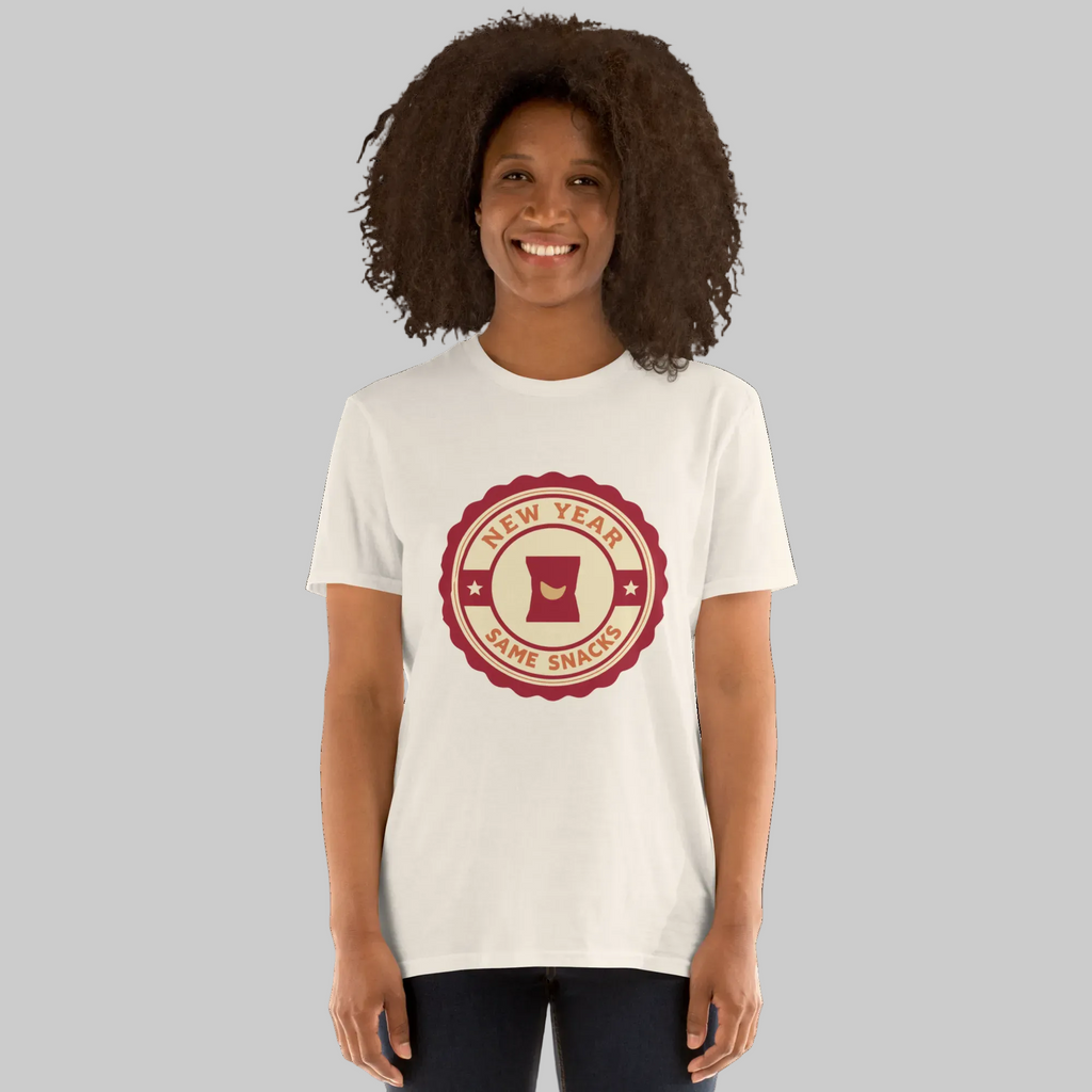 "New Year, Same Snacks" Funny School Shirt