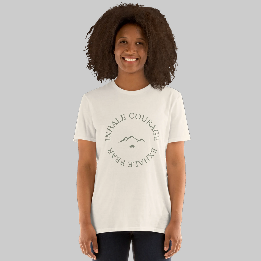 Inhale Courage, Exhale Fear Tee — Cream
