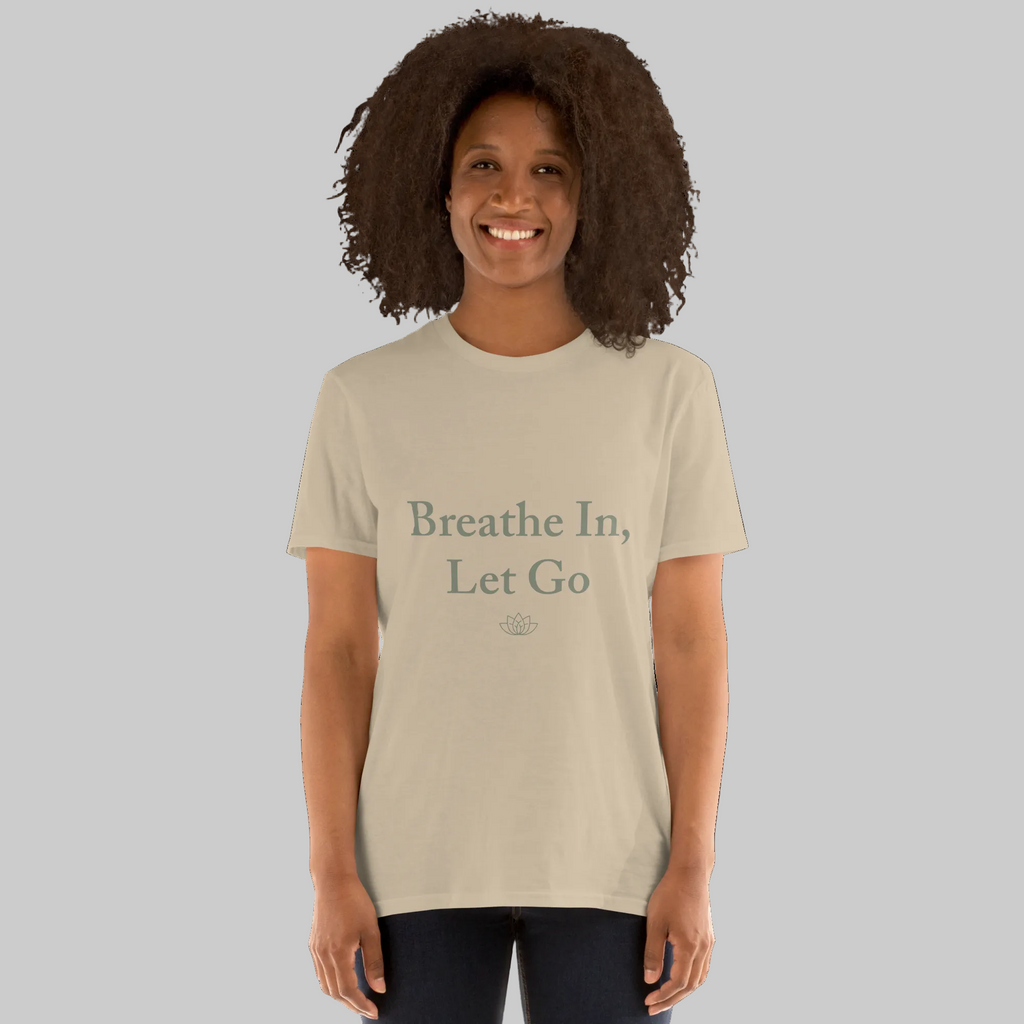 Breathe In, Let Go Tee — Sand