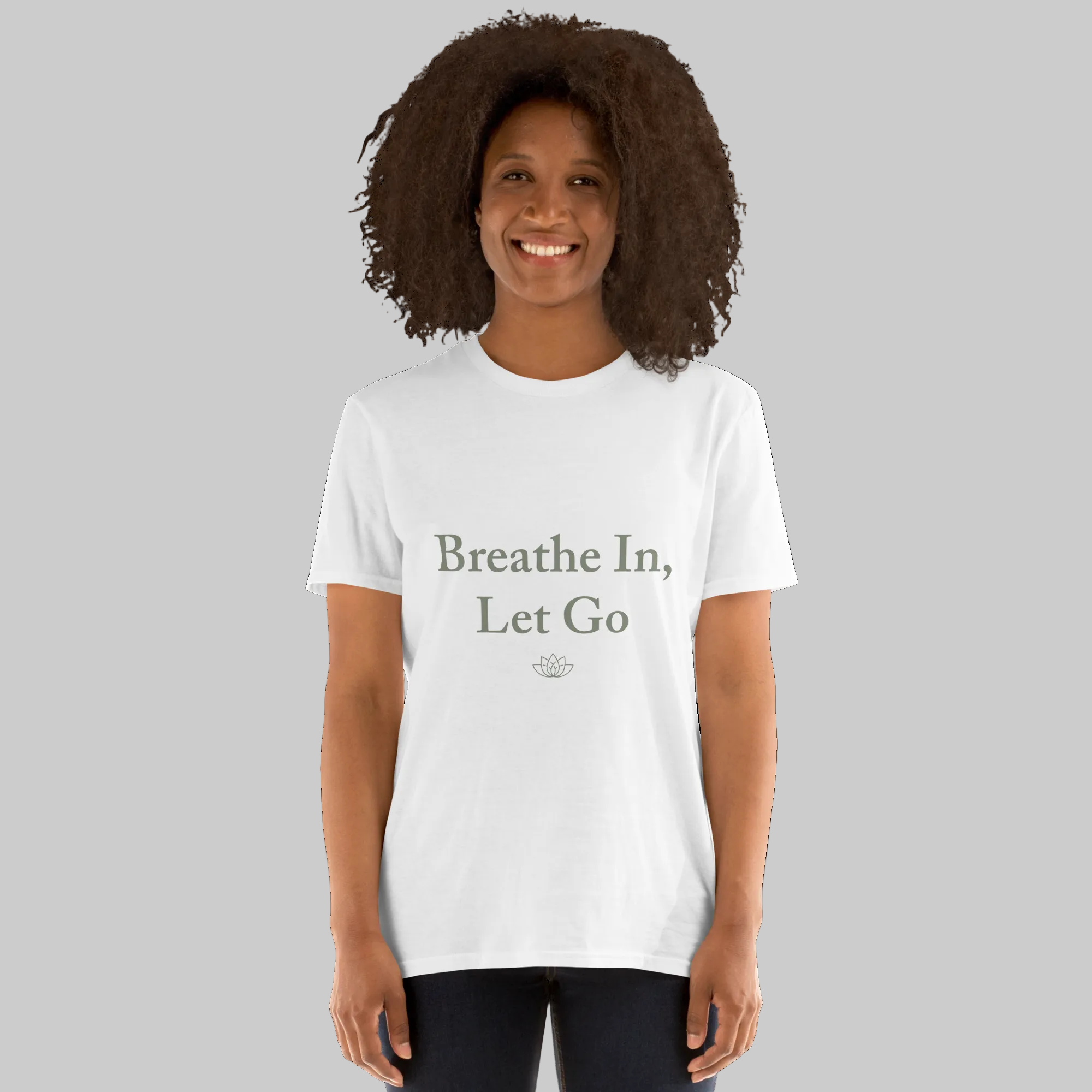 Breathe In, Let Go Tee — Sand